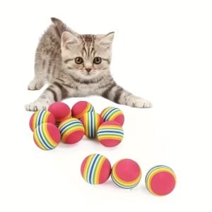 Rainbow Foam Balls for Cats