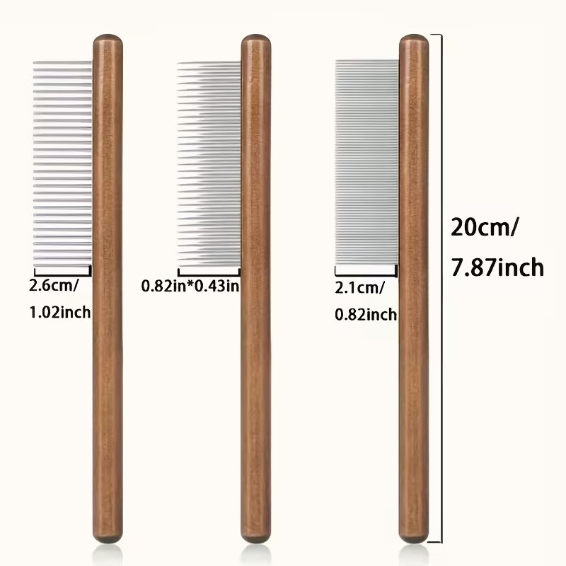 Comfortable Wooden Handle Comb for Pets - Image 3